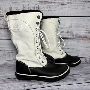 Keen Women's Black and White Waterproof Boots